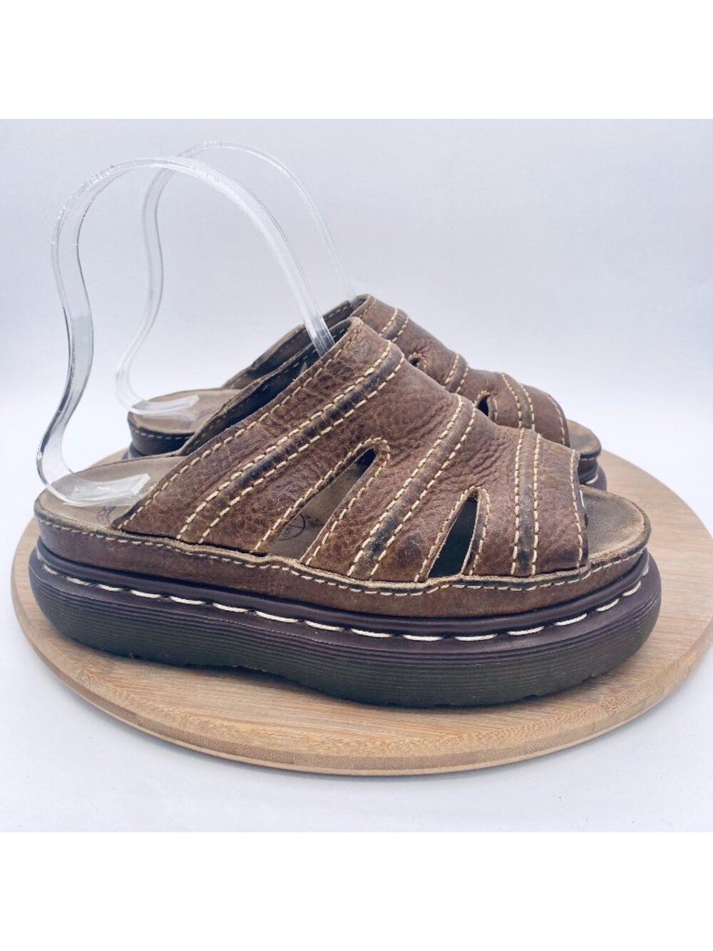 Vintage Dr Marten Sandals Womens 5 37 Brown Leather Chunky Platform England